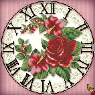 ЧК3(ч)-3236 Викторианский розовый фарфор часы 31х31 заготовка часы