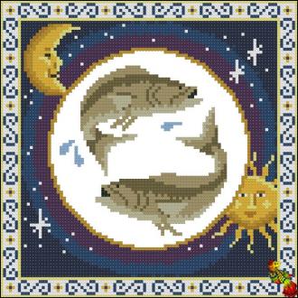 ЧК4-4010 Знаки зодиака Звёздное небо рыбы 22х22