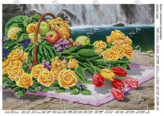 ДАНА-3383 Букет с желтыми розами 28х38