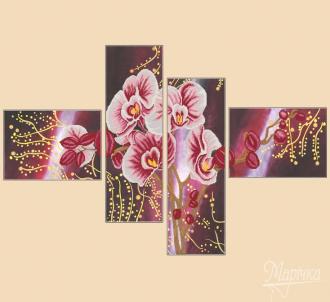 РКП-1007 Дикая орхидея полиптих из 4 частей: 2шт -16х51см, 2шт -20х28см.