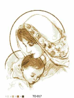 ТО-013 Мария с ребенком в бежевом 25х35