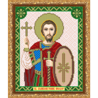 VIA 4099 Святой Великомученик Феодор габардин 20,5х25