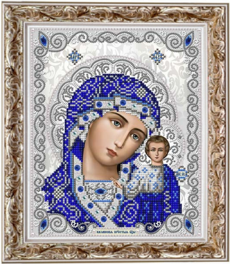 ЖС-4001 Пресвятая Богородица Казанская в жемчуге 20х24