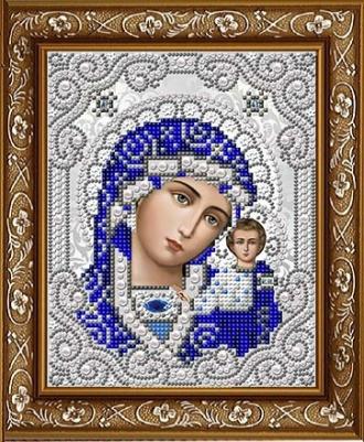 ЖС-5001 Пресвятая Богородица Казанская в жемчуге 13,5х17 