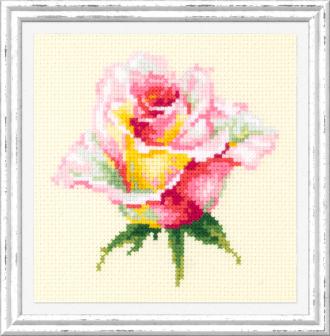 150-004 Нежная роза 11х11 Набор вышивка нитками