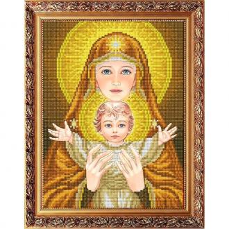 ААМА-4004 Богородица с младенцем в золоте 20х25 