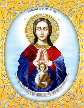 АС4-081 Икона Божией Матери Помощница в родах (золото) 19х25