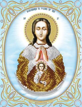 АС4-082 Икона Божией Матери Помощница в родах (серебро) 19х25