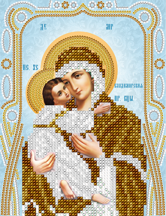 АС5-063 Владимирская икона Божией Матери 16,5х13