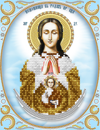 АС5-079 Икона Божией Матери Помощница в родах (серебро) 16,5 х13
