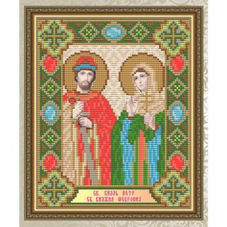 АТ-5012 Святой Князь Петр и Святая Княгиня Феврония  20х24,6 стразы квадратные