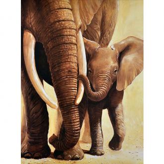 АЖ-1398 Слоненок с мамой 30х40 квадратные граненые,полная выкладка