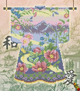 ЧК3-3081 Цветочное кимоно 30х35