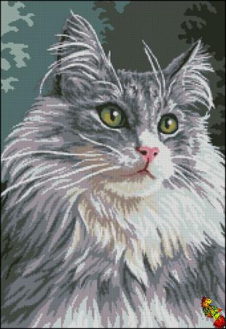 ПК2-2039 Портрет кошки 37х55 полная зашивка