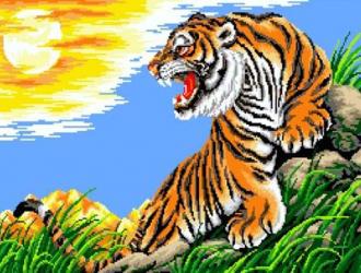 Г-6013 Бенгальский тигр 55,5х37 полная зашивка