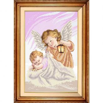 larkes.К-3032 Ангел и малыш (розовый) 24,7х36,7