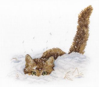 НВ-557 Кот в снегу 20*25