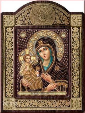 СН 8007 Богородица Троеручица 9х11 Набор для вышивания иконы в киоте