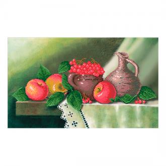 T-0471 Натюрморт с яблоками и калиной 25х42
