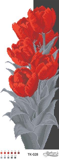 ТК-028 Красно-серые тюльпаны 24х58