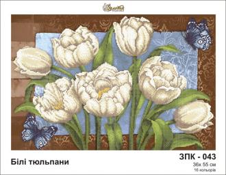 ЗПК-043 Белые тюльпаны 36х55