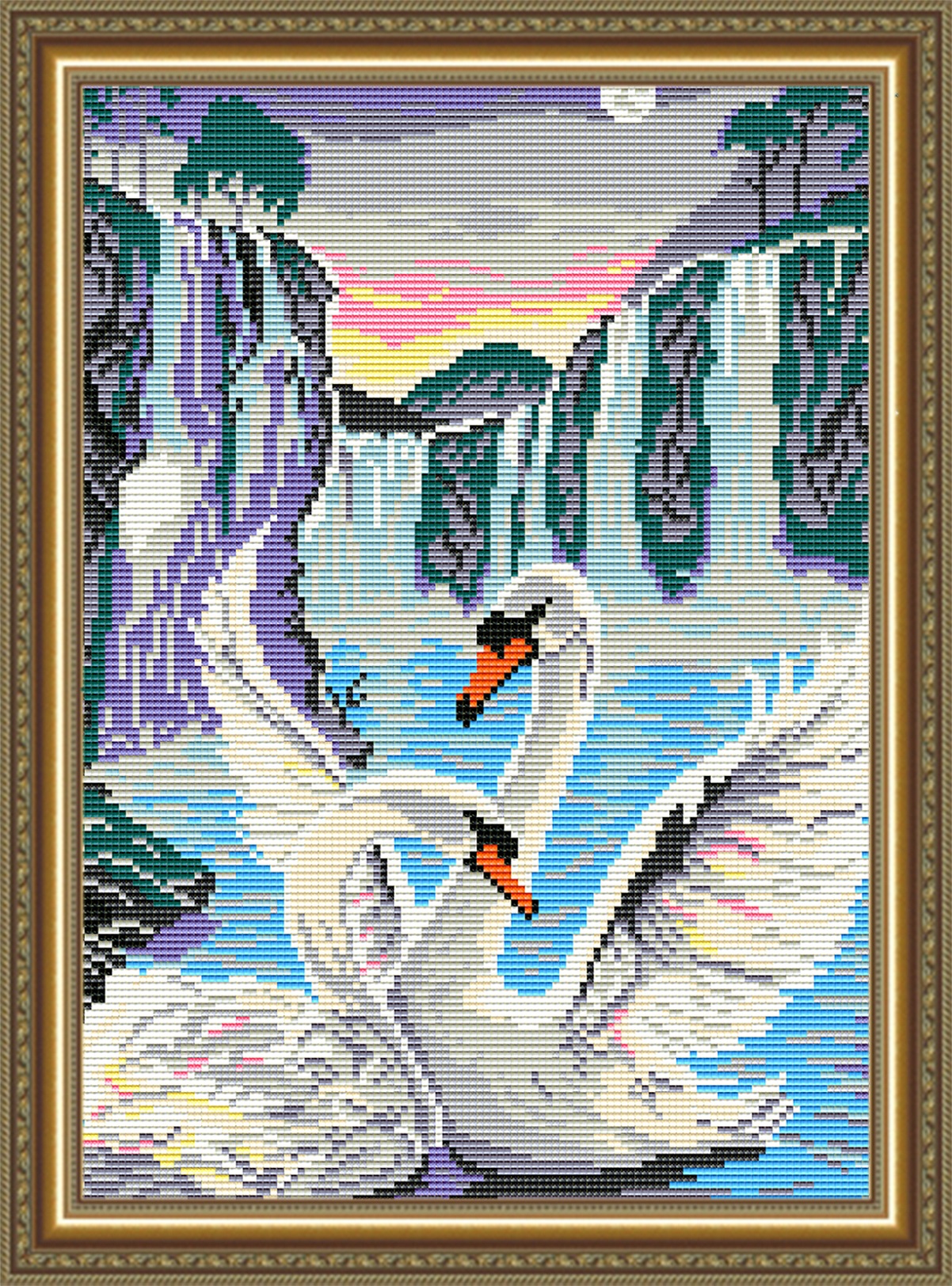 Мозаика лебеди. Картина алмазная мозаика лебеди. Алмазная мозайка лебеди. Алмазные мозаики лебеди. Алиазгая мозайка лебеди.