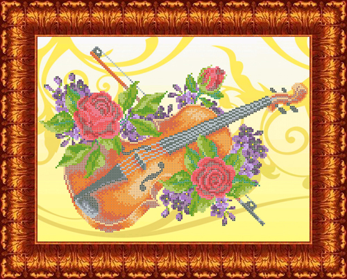 Схемы вышивки, похожие на «Скрипка и розы 7»